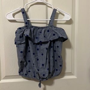 Denim polka dot top